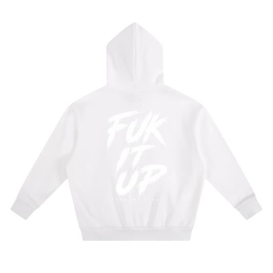 White,Hoodie,Top,FTS,Fuk,It,UP,Boxy,Cropped