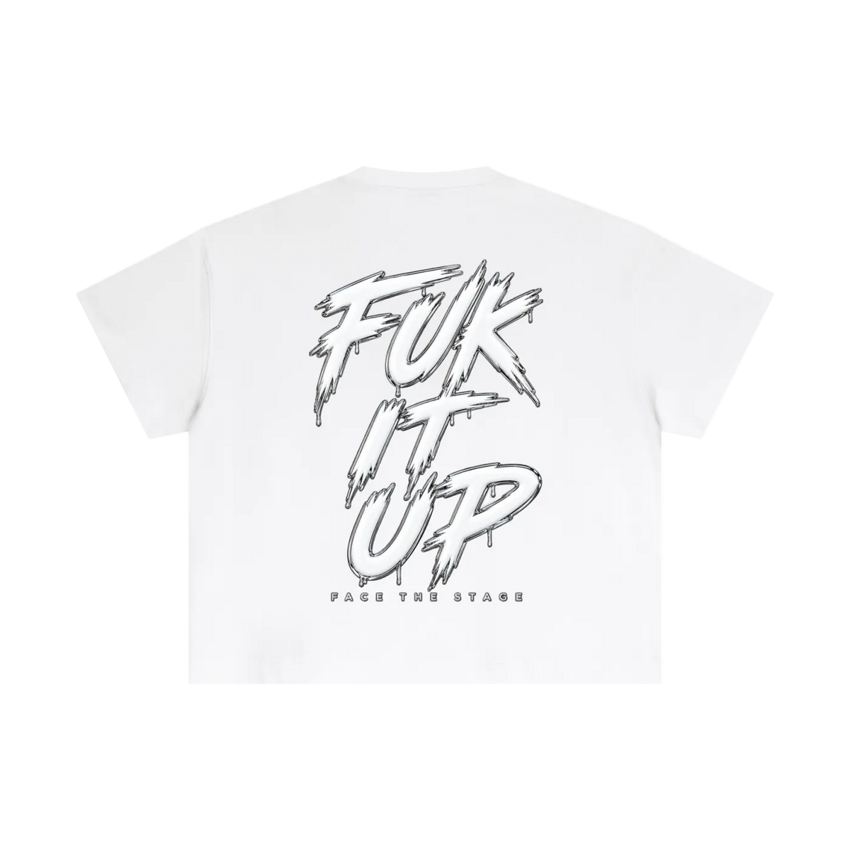 FUK IT UP White Cotton Boxy T-Shirt