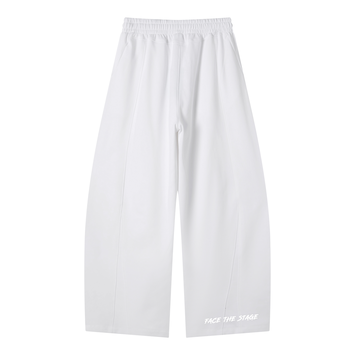 white,pants,sweats,wide,wideleg,fts,merch,face