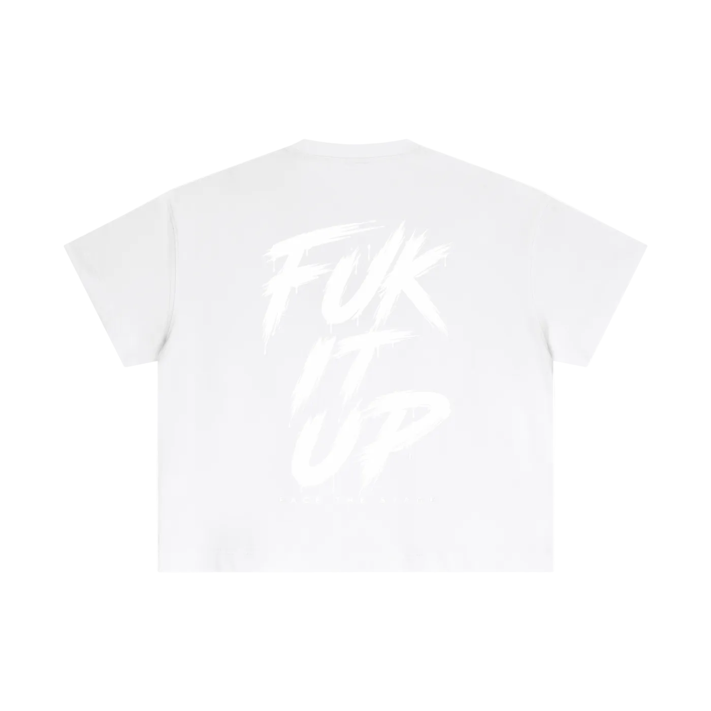 FUK IT UP White Cotton Boxy T-Shirt