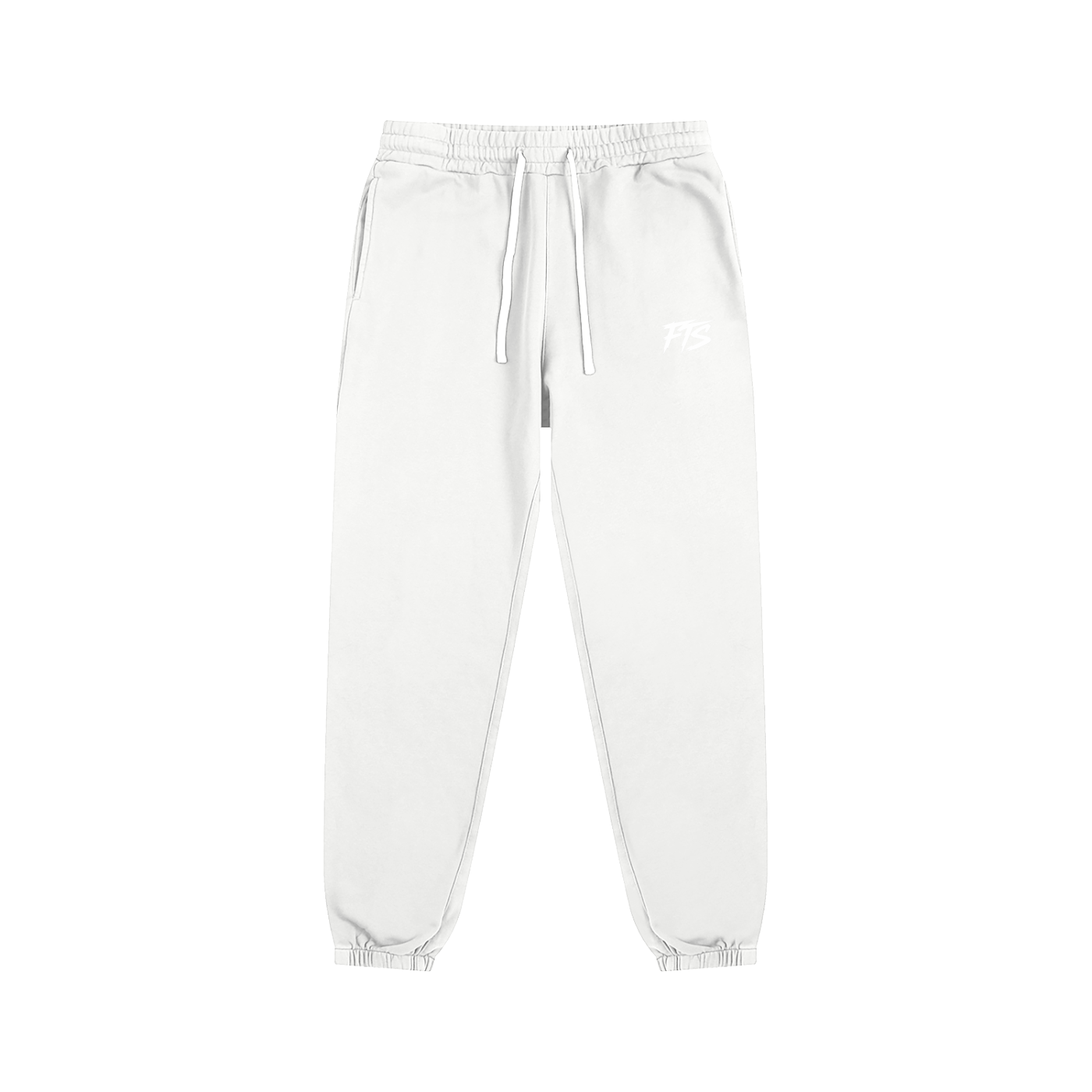 white,pants,sweats,face,merch,fts