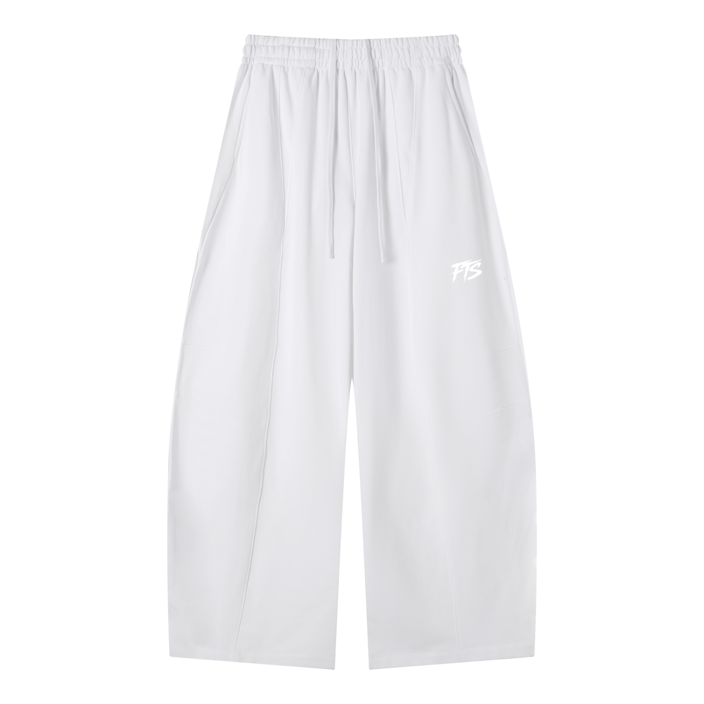 white,pants,sweats,wide,wideleg,fts,merch,face