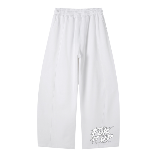 white,pants,sweats,wide,wideleg,fts,merch,face