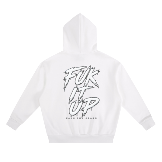 White,Hoodie,Top,FTS,Fuk,It,UP,Boxy,Cropped